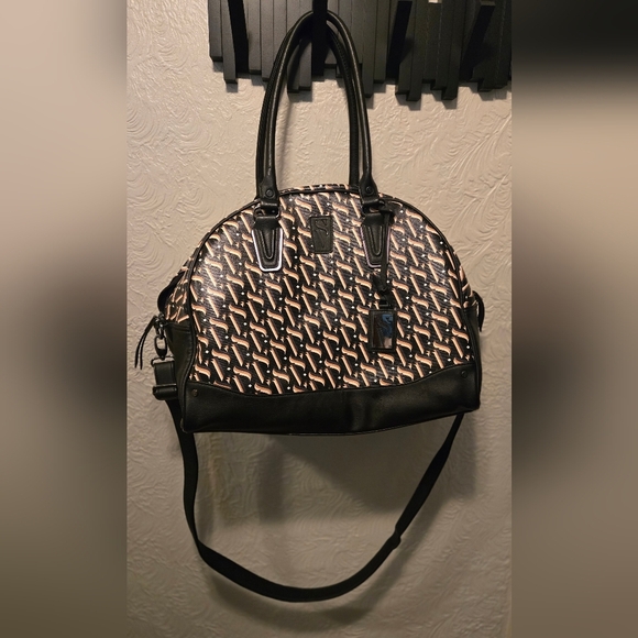 Vera Wang Simply Vera Black/Tan/Gray Carry On Large Bag - Picture 1 of 8